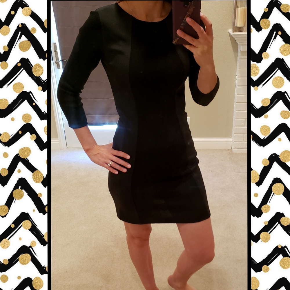 Calvin Klein 3/4 Sleeve Black Dress